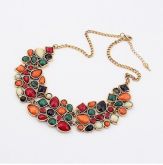Maxi Colar fashion pedras geometricas
